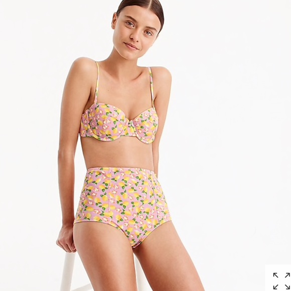 J. Crew Other - J.Crew High-Waist Bikini Bottom in Lemon Print